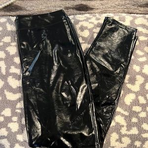 Black pleather leggings from express size large.